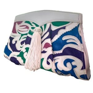 Vintage 90s BRACCIALINI Leather Clutch